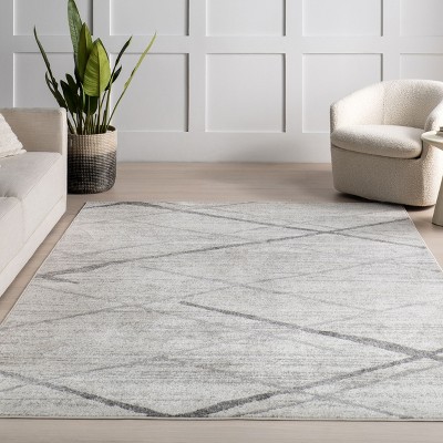 Thigpen Gray Abstract Square Easy Care Area Rug