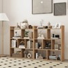 Costway 1/2 PCS 7-cube Bookcase Open Storage Shelf with Anti-tipping Kits for Living Room White/Black/Natural - 2 of 4