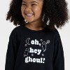 Toddler Girls' Halloween French Terry Pullover - Cat & Jack™ Black - 2 of 4