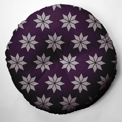 26" Oversized Christmas Stars Floor Round Throw Pillow Plum Purple - e by design