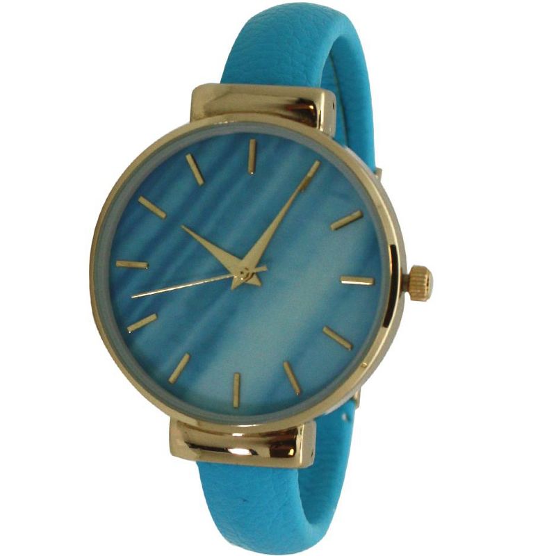 Olivia Pratt Gold-Accented Leather Bangle Fashion Watch With Gradient Face, 4 of 7