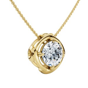 Pompeii3 3/4Ct Natural Diamond Unspoken Pendant 14k Gold 18" Women's Solitaire Necklace - 1 of 2