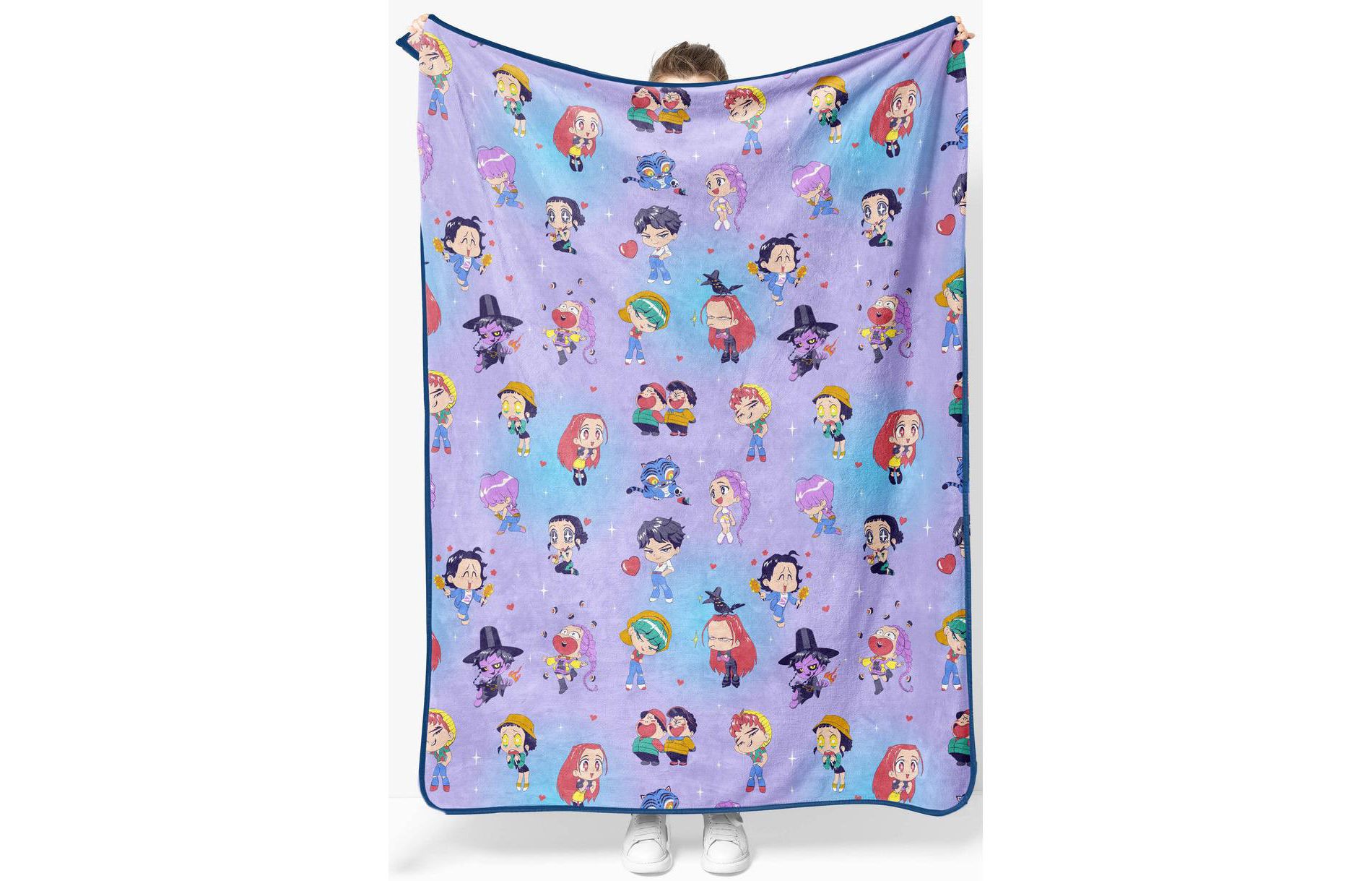 Jay Franco KPop Demon Hunters Plush Chibi Throw Blanket  Ultra Soft Cozy Plush Fleece for Bed, Couch, Sofa, Official Licensed