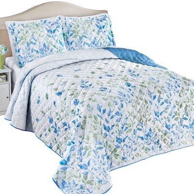 Collections Etc Scaling Leaves Quilted Bedspread