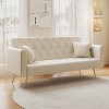 APRILSOUL  71"foldable double sofa, with American retro style, made of velvet material, suitable - 3 of 4
