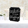 Big Dot of Happiness Black Welcome to Our Wedding Sign - Wedding Ceremony Decor - Printed on Sturdy Plastic - 10.5 x 13.75" Sign with Stand - 1 Piece - 3 of 4