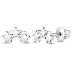Girls' Band of Stars Screw Back Sterling Silver Earrings - In Season Jewelry - 1 of 4