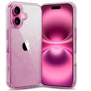 Entronix Case Compatible with iPhone 16 Plus - [Hard Back] Glitter Clear - 1 of 4