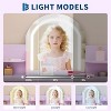 Acekool Kids Vanity Set with Lighted Mirror, Adjustable LED, Stool, Bookshelf, Drawer & Storage Shelves for Girls Ages 3-9, White - 3 of 4