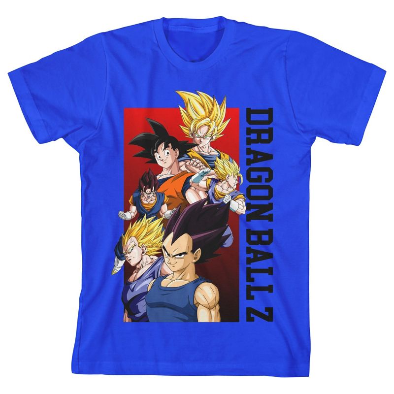 Bioworld Dragon Ball Z Vegito Character Group Youth Royal Blue Graphic Tee, 1 of 4