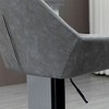 Resenkos Set of 2 Adjustable Swivel Bar Stools with PU Leather Seat, - 2 of 4