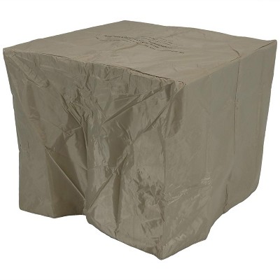 30-Inch Square Black and Gray Stone Propane Fire Pit Table