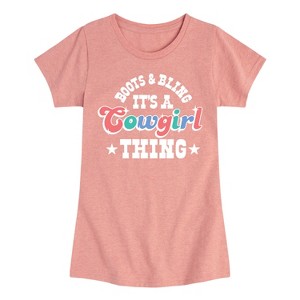 Girls' - Instant Message - It's A Cowgirl Thing Fitted Short Sleeve Graphic T-Shirt - 1 of 4