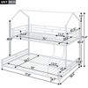NicBex Twin Over Full Metal Bunk Bed with Ladder,House Shaped Loft Bed with Safety Guardrail for Bedroom,Black/White/Pink - 3 of 4