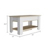 Vynxaria Austin Storage Table, One Extendable Table Shelf, Four Legs, Lower Shelf -Light Oak / White - 3 of 4