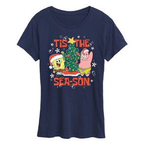 Women's - SpongeBob SquarePants - Tis The Season Short Sleeve Graphic T-Shirt - 1 of 4