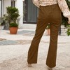 Anna-Kaci Women's High Waist Corduroy Flare Pants with Fitted Silhouette and Retro Inspired Design - 3 of 4