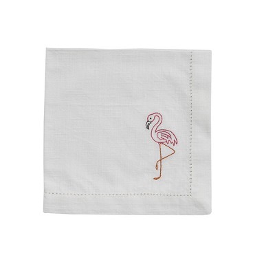 Split P White Flamingo Embroidered Napkin Set Of 4 Target