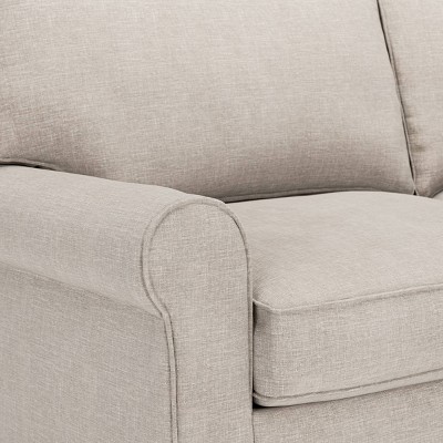 Copenhagen Light Gray 78" Microfiber Sofa with Rounded Arms and Removable Cushions