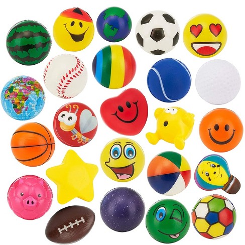 Neliblu 2.5 Stress Balls Treasure Box Classroom Prizes, Multicolored  24-Pack