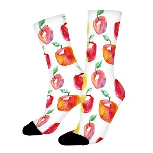Watercolor Fruits Women Printed Crew Socks Funny Funky Socks Soft Polyester Novelty Gifts for Artists Men - 1 of 1