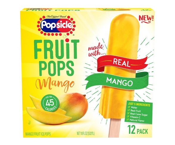 Popsicle Real Mango Fruit Frozen Pops  - 12pk