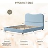 Whizmax Kids Bed Frame, Velvet Upholstered Headboard, Low Profile Platform Bed with Wooden Slats, No Box Spring, Noise-Free, Easy Assembly - 2 of 4