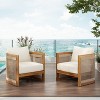 Christopher Knight Home Atoka Outdoor Rustic Acacia Wood and Rope Club Chair with Water-Resistant Cushions (Set of 2) - 2 of 4