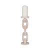 Mango Wood Candle Holder with Sculptural Chain Link Design, Modern Decorative Single Taper or Pillar Candle Stand - 4 of 4