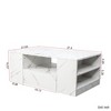CAVINAS Minimalist Rectangular Coffee Table with LED Lights & Storage Drawers/Shelves,Marble Center Table for Living Room,Apartment - 4 of 4