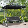 CAVINAS 3-Seat Patio Porch Swing,Hammock Swing Bench with Adjustable Canopy&Armrest,Outdoor Swing for Garden&Backyard,748LBS Capacity,Black - 2 of 4