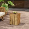 Wood-Look Square-Column MGO End Table, H18in,Wood-Like Distressed Finish, Mix with Different Heights, Indoor Outdoor Use,Natural Color - 3 of 4