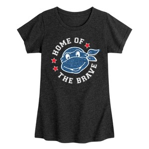 Girls' - Teenage Mutant Ninja Turtles - Born Raised Usa Fitted Short Sleeve Graphic T-Shirt - 1 of 4