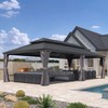 PURPLE LEAF Outdoor Gazebo Aluminum Frame Galvanized Steel Double Roof Patio Hardtop Gazebo with Curtains and Netting for Patio Lawn and Garden - 2 of 4
