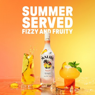 Malibu Peach Flavored White Rum - 750ml Bottle