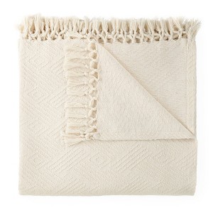 Whisper Organics Diamond Jacquard Weave Throw Blanket - GOTS Certified Organic - 60"x80" - 1 of 4