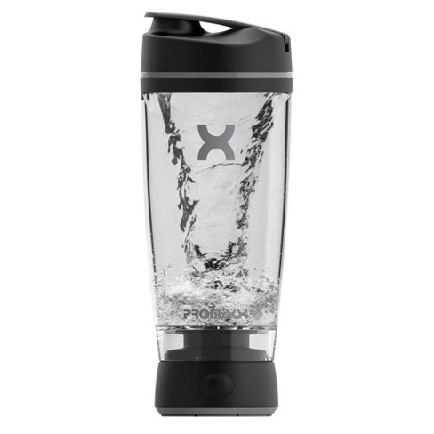 Promixx Pro Shaker Bottle | Rechargeable, Powerful for Smooth Protein Shakes | Includes Supplement Storage - BPA Free | 20oz Cup (Silver White/Gray)