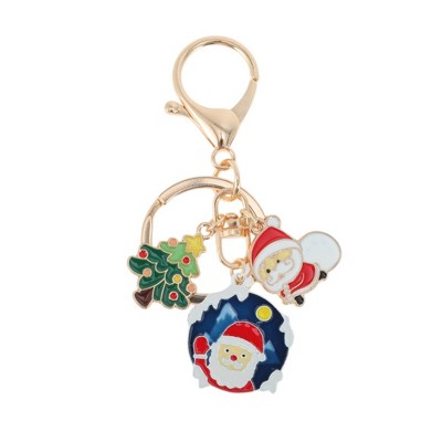Unique Bargains Christmas Keychain Double Ring Lobster Clasp Zinc Alloy 3.15" 1 Pc