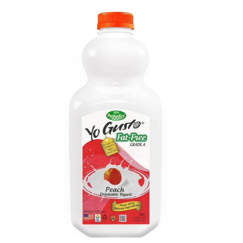 YoGusto Fat Free Peach Yogurt Drink - 59 fl oz, 1 of 3