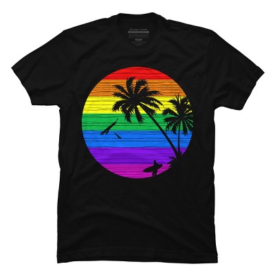 Men's Design By Humans Rainbow Summer By clingcling T-Shirt