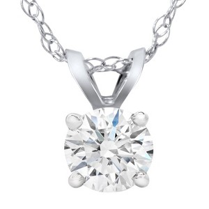 Pompeii3 5/8ct Lab Created Diamond Round Solitaire Pendant 14K White Gold - 1 of 4