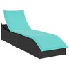 vidaXL Folding Sun Lounger Black PE rattan, powder-coated steel Standard - 2 of 4
