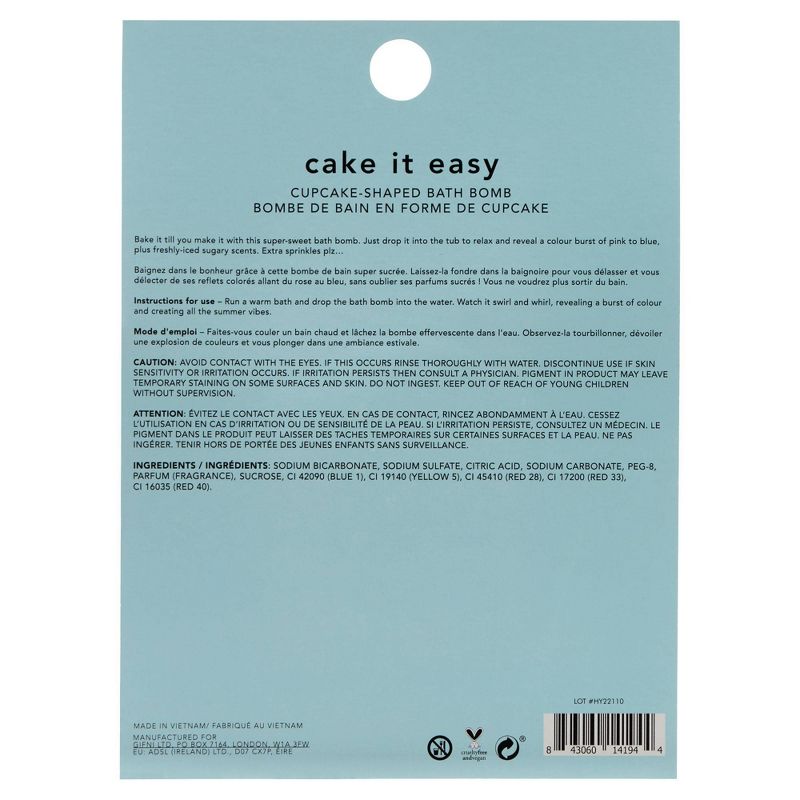 Holler and Glow Cake It Easy Cupcake Shaped Scented Bath Bomb - 4.23oz, 4 of 8