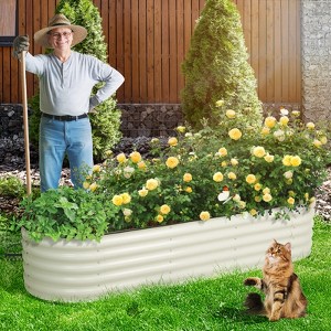 Aoodor 6-in-1 Modular Aluzinc Metal Raised Garden Bed - Outdoor Garden Planter Box for Vegetable, Flower, Herb - 1 of 4