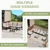 COWLOWN 7 Piece White Outdoor Sectional Furniture, Set with Cotton, Filled Textilene Fabric and Coffee Table for Garden, Backyard, Balcony and Lawn - 3 of 4