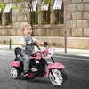 Costway 3 Wheel Kids Ride On Motorcycle 6V Battery Powered Electric Toy Blue/Pink/White/Red - 2 of 4