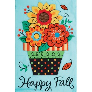 Home & Garden Fall Flowers Applique Flag  -  One Garden Flag 18 Inches -  Double Sided  -  4198Fm  -  Polyester  -  Multicolored - 1 of 3