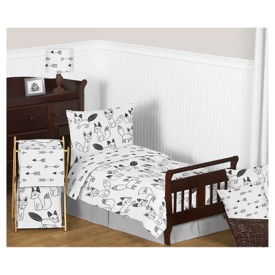 Black & White Fox Bedding Set (Toddler) - Sweet Jojo Designs