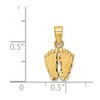 Black Bow Jewelry Kids 14k Yellow Gold Small Footprints Pendant, 10mm (3/8 Inch) - 4 of 4
