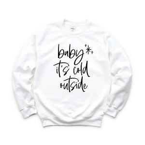 Simply Sage Market Women's Graphic Sweatshirt Baby It's Cold Outside Cursive - 1 of 2